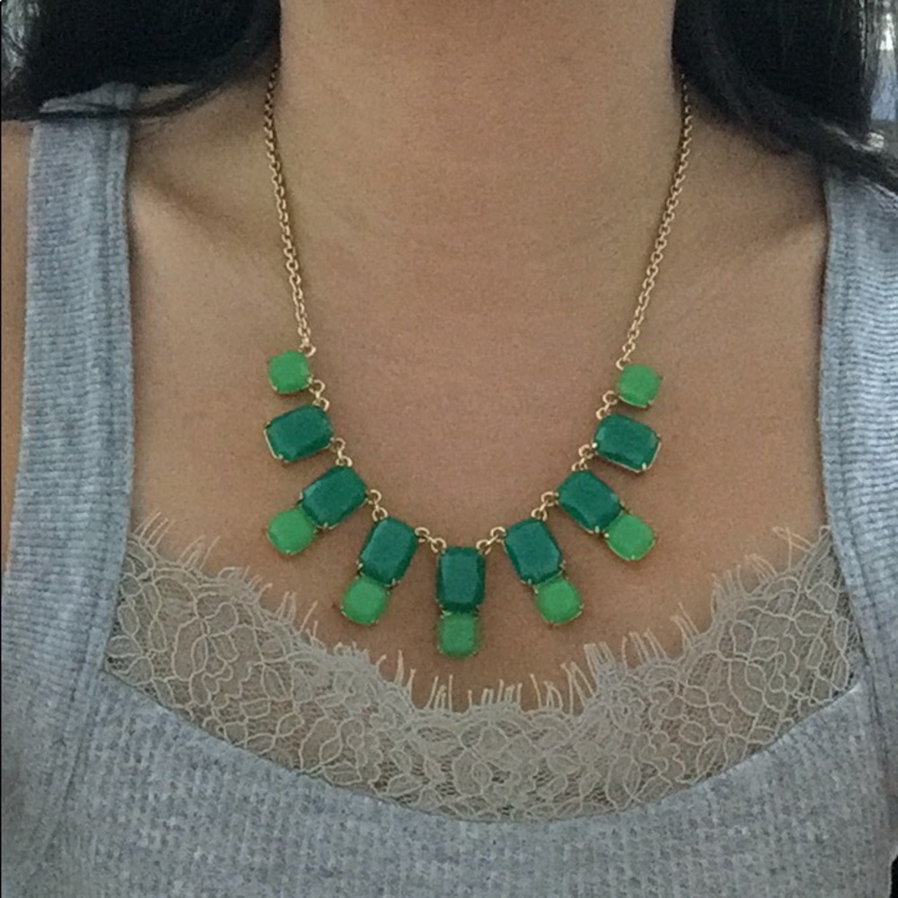 Kate Spade green jewel statement necklace